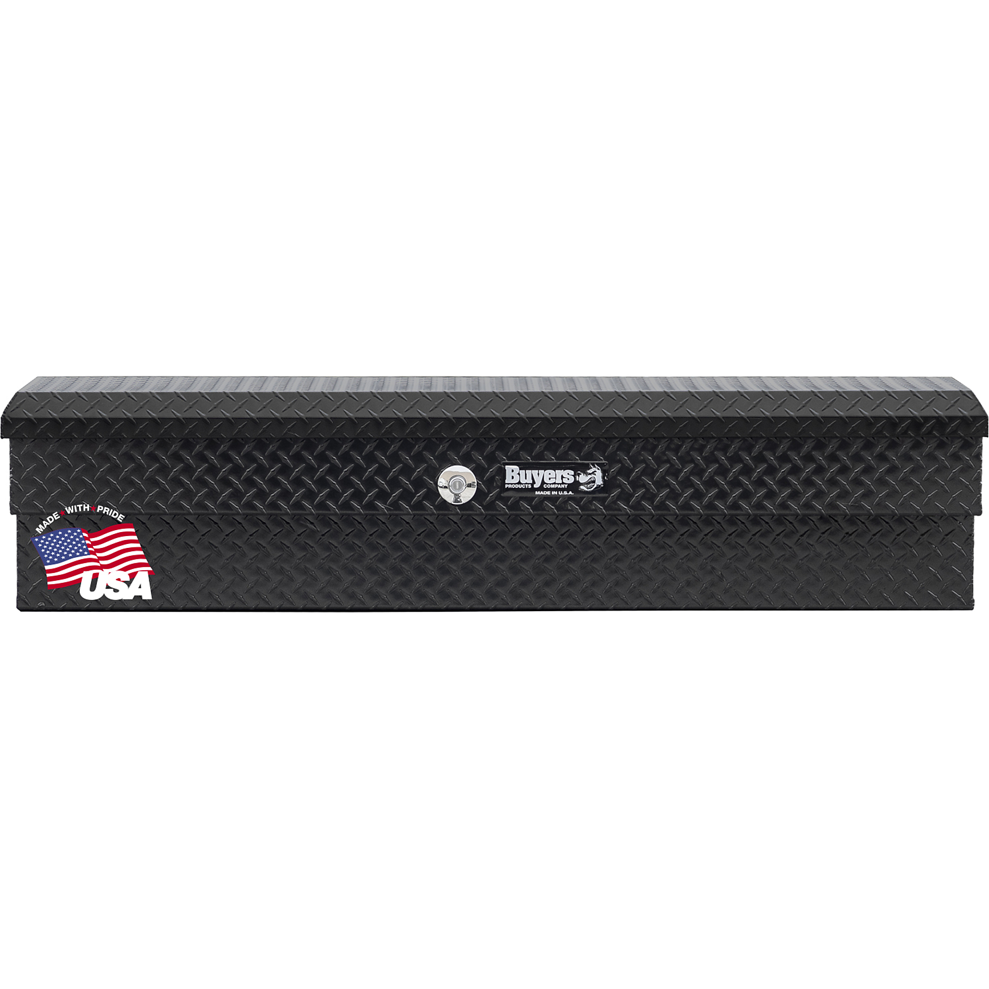 Buyers Products, 70x16x13 Lo-Side Side Mount Pickup Truck Bed Tool Job Box, Width 16 in, Material Aluminum, Color Finish Diamond Plate Glossy Black, Model# 1723030